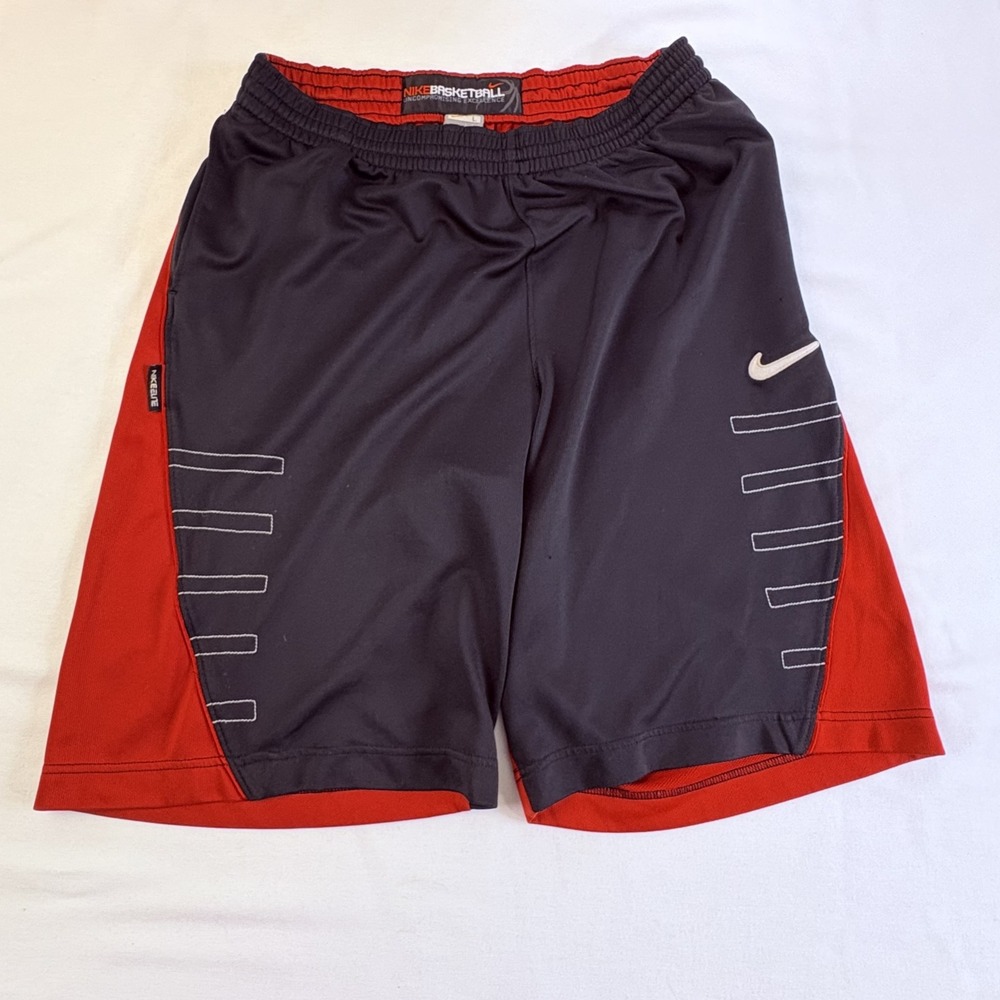 Nike Basketball Elite Shorts Mens Large Black Red FIT DRY 286047-010